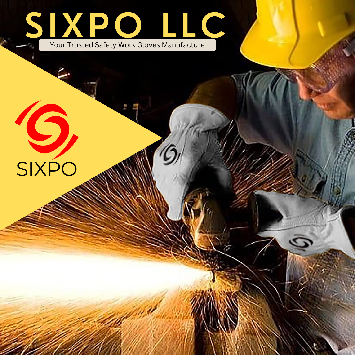 info graphics image of sixpo llc a man working with leather glove wearing.